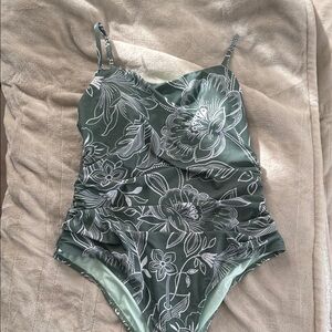Cupshe Green Floral One Piece Swimsuit
